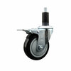 Service Caster 4'' Black Poly Swivel 1-1/4'' Expanding Stem Caster Total Lock Brake SCC-EXTTL20S414-PPUB-BLK-114